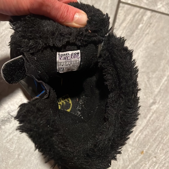 Toddler Sorel Winter Snow Boots Black Blue Size 6T - Picture 3 of 5